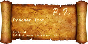 Prácser Izor névjegykártya